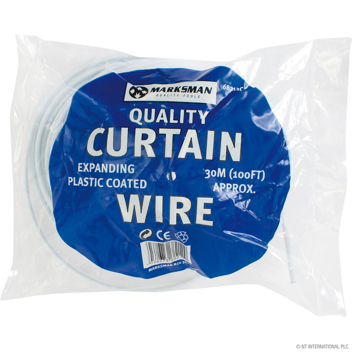 Versatile 30m Curtain Wire Set On Roll - Conveniently Packaged in Polybag for Easy Installation