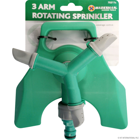 3-Arm Rotating Sprinkler for Efficient Floor Irrigation Adjustable Watering Coverage