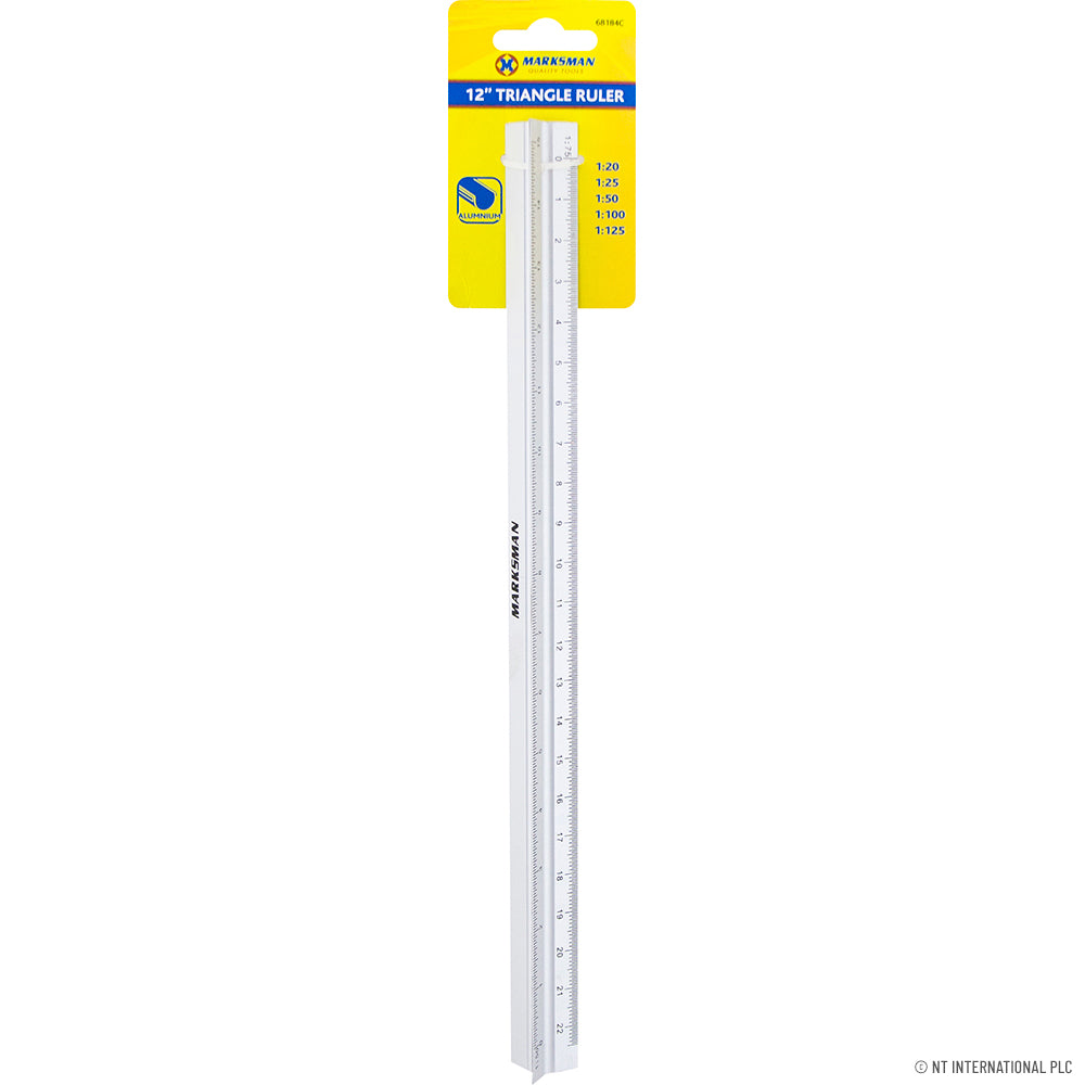 Règle triangulaire en aluminium de 30 cm pour des mesures précises en géométrie et en ingénierie
