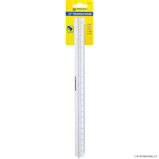 Precision Measuring 12-Inch Aluminum Triangular Ruler for Accurate Geometry and Engineering Tasks