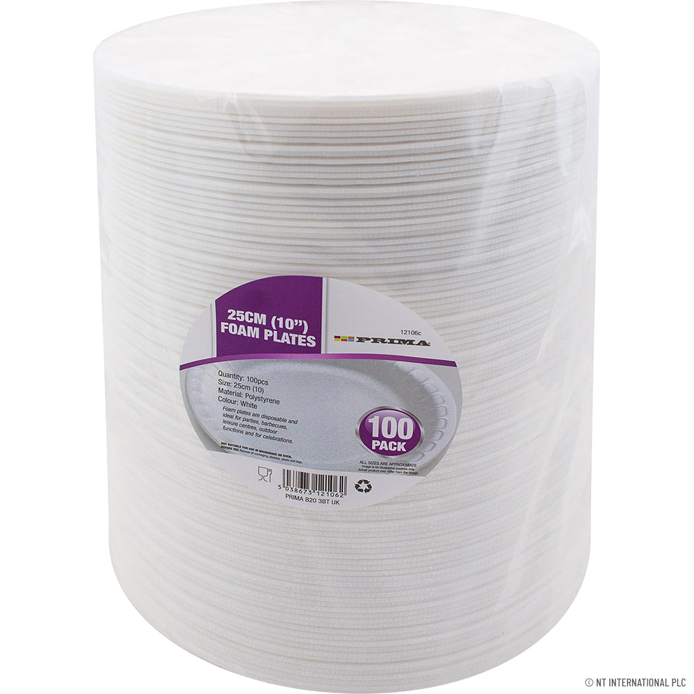 Améliorez votre expérience culinaire avec les assiettes plates en mousse PLUS R de 26 cm – Lot de 100