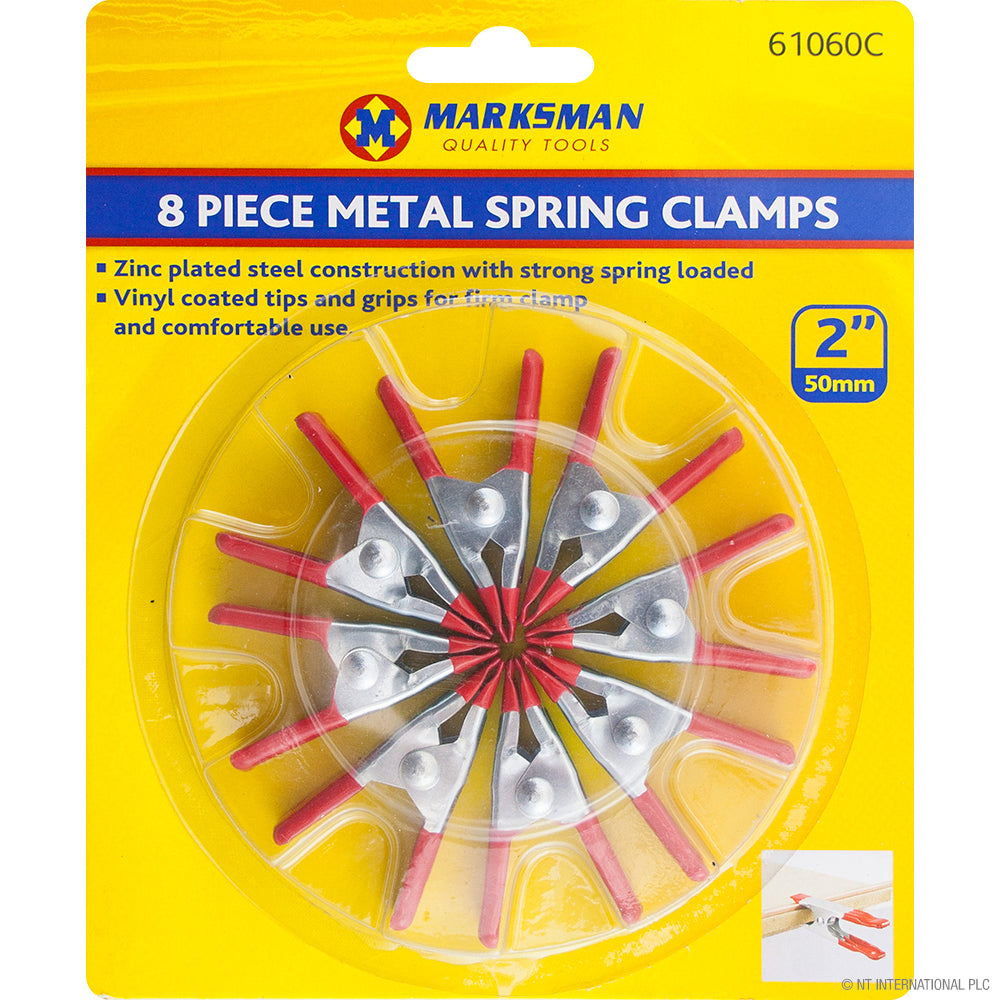 Lot de 8 pinces à ressort métalliques de qualité supérieure – 5 cm | Fixation robuste pour un usage polyvalent