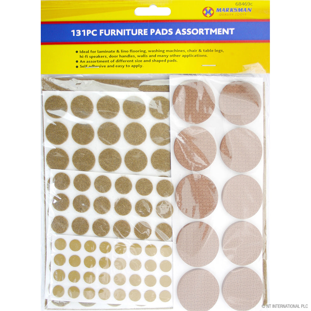 Assortiment complet de 131 patins de protection en feutre pour meubles, couleur marron – Protections de sol de qualité supérieure pour votre maison