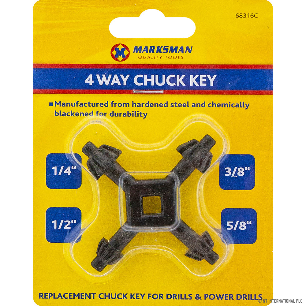 Versatile 4-Way Service Utility Key - Black Essential Tool for Maintenance and Access