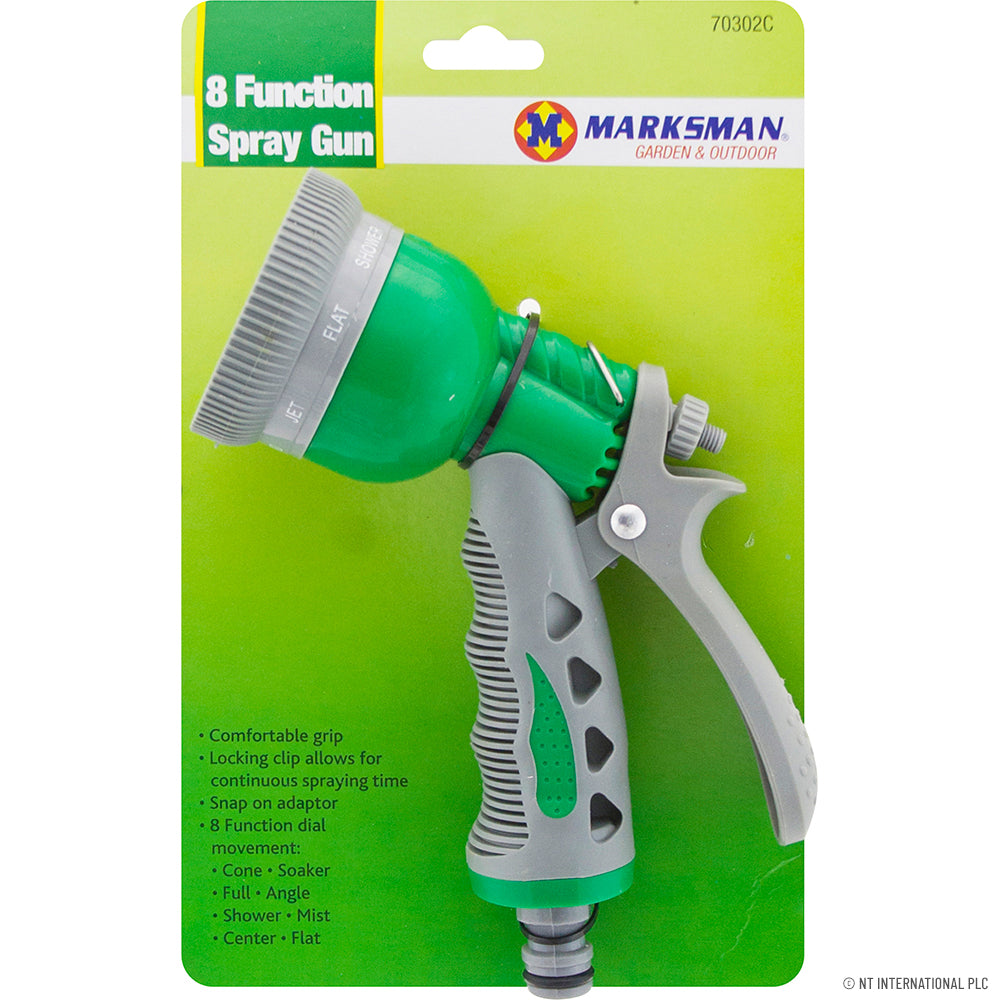 Pistolet d'arrosage 8 fonctions / jets - Outil d'arrosage polyvalent pour le jardin et la maison