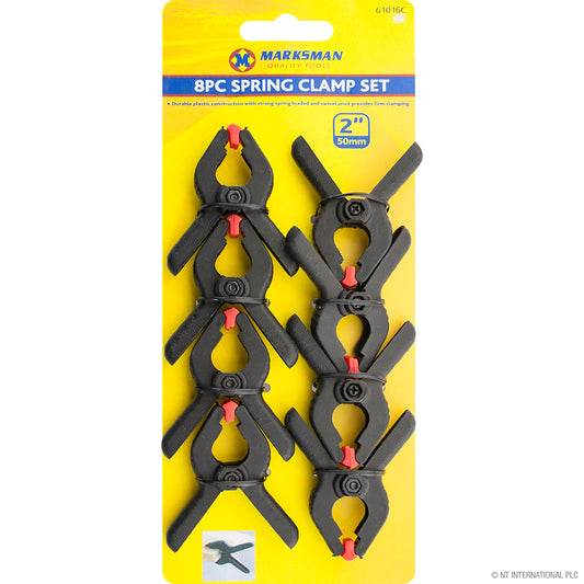 Lot de 8 pinces à ressort robustes de 5 cm – Pinces noires fiables pour une utilisation polyvalente