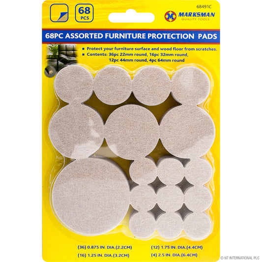 Premium 68pc Assorted Felt Protection Pad Set for Furniture