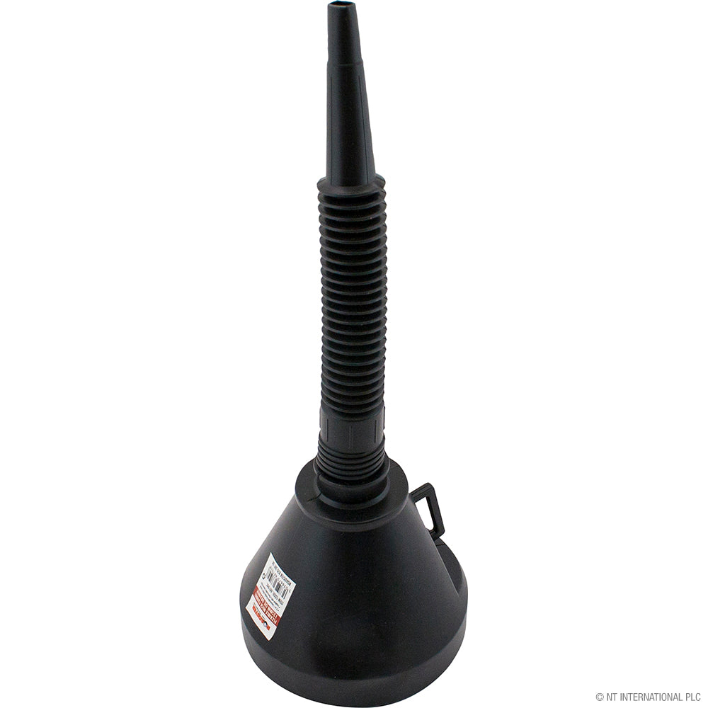 Versatile 135mm Plastic Funnel in Sleek Black - Essential Kitchen and Household Tool