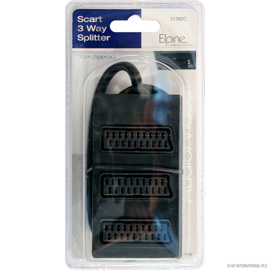 3-Way Scart Jack Splitter – Connect Multiple Devices Effortlessly