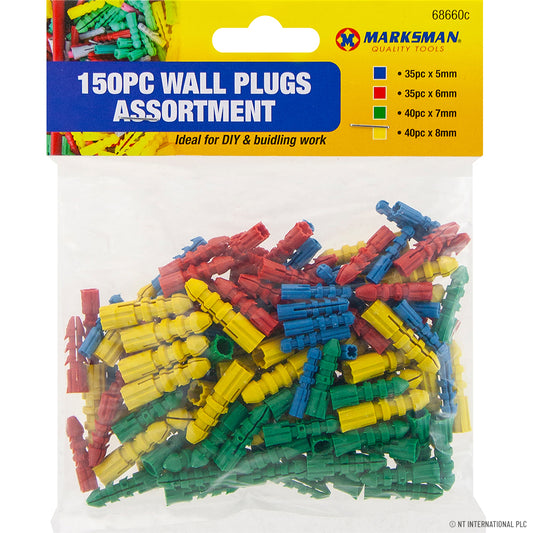 Ultimate Wall Plug Assortment - 150 Pieces, 5 to 8mm - DIY Essentials for Secure Mounting