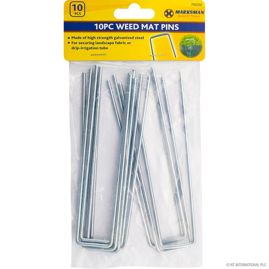 10pc Weed Mat Pins - Heavy-Duty Garden Landscape Staples for Securing Weed Control Fabric, Ground Cover, and Mulch