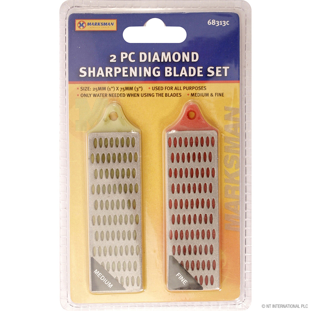 2pc Diamond Sharpening Blade Set - 25 x 75mm for Razor-Sharp Results