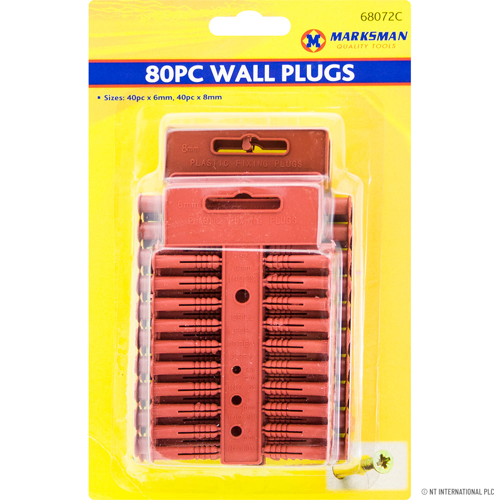 Kit ultime de chevilles murales - 80 pièces (40 x 8 mm et 40 x 6 mm) pour fixations sécurisées