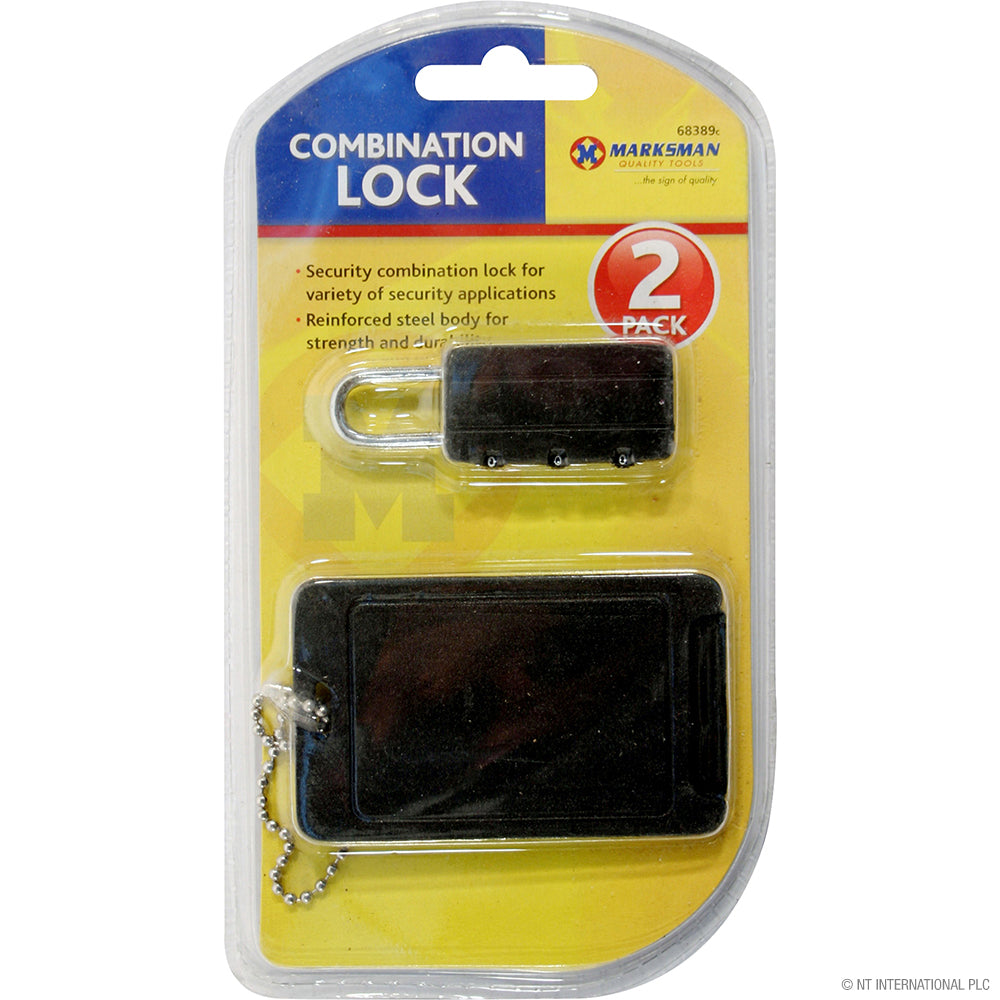 2pc Combination Padlock & Tag Set Perfect for Travel and Daily Use