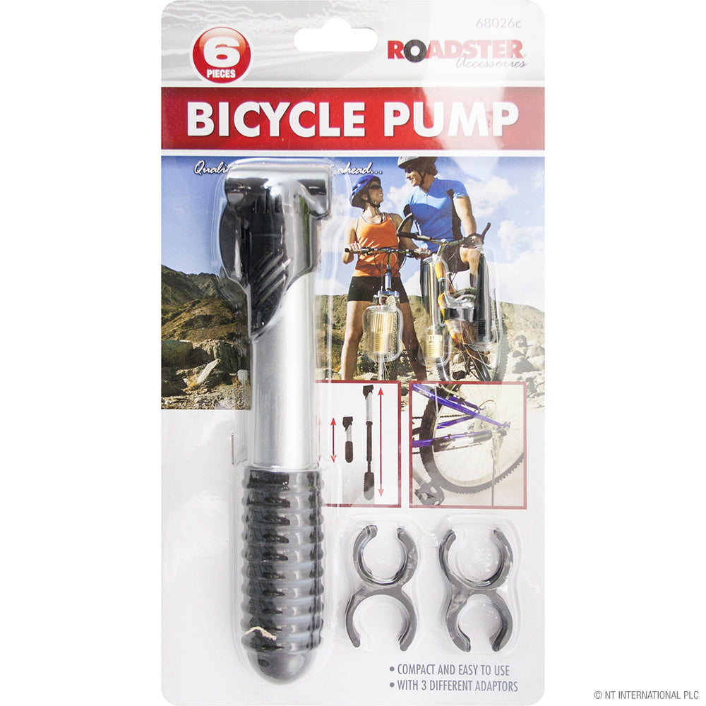 Pompe à vélo 6 pièces - Emballage pratique sous blister