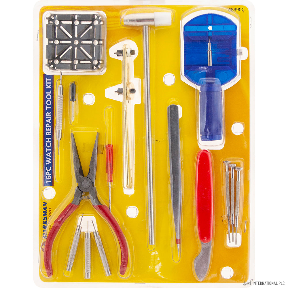 Precision Watch Repair 16pc Watch Repair Tool Set - Blister Packaging