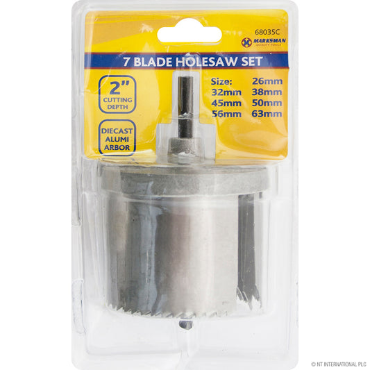 7 Blade Holesaw Set 2"/50mm for Perfect Cuts