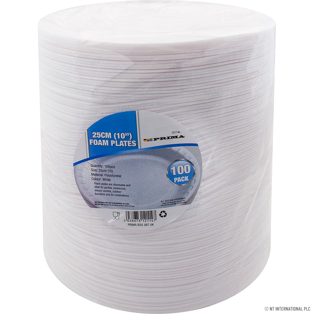 Assiettes en mousse Classifo de 26 cm (10 po) - Paquet de 100 | Assiettes jetables de qualité supérieure pour événements et réceptions