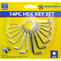 Versatile 14pc Hex Key Set - Metric & Imperial Sizes for Precision Fastening