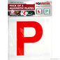 2pc Magnetic L & P Plates - Easy-to-Attach Learner and Probationary Driver Plates