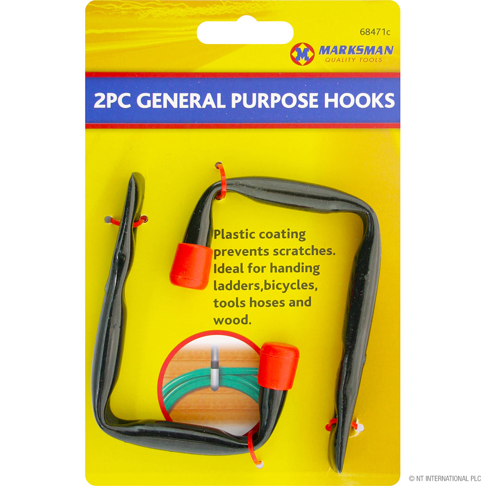 2pc General Purpose Hooks in Sleek Black Finish