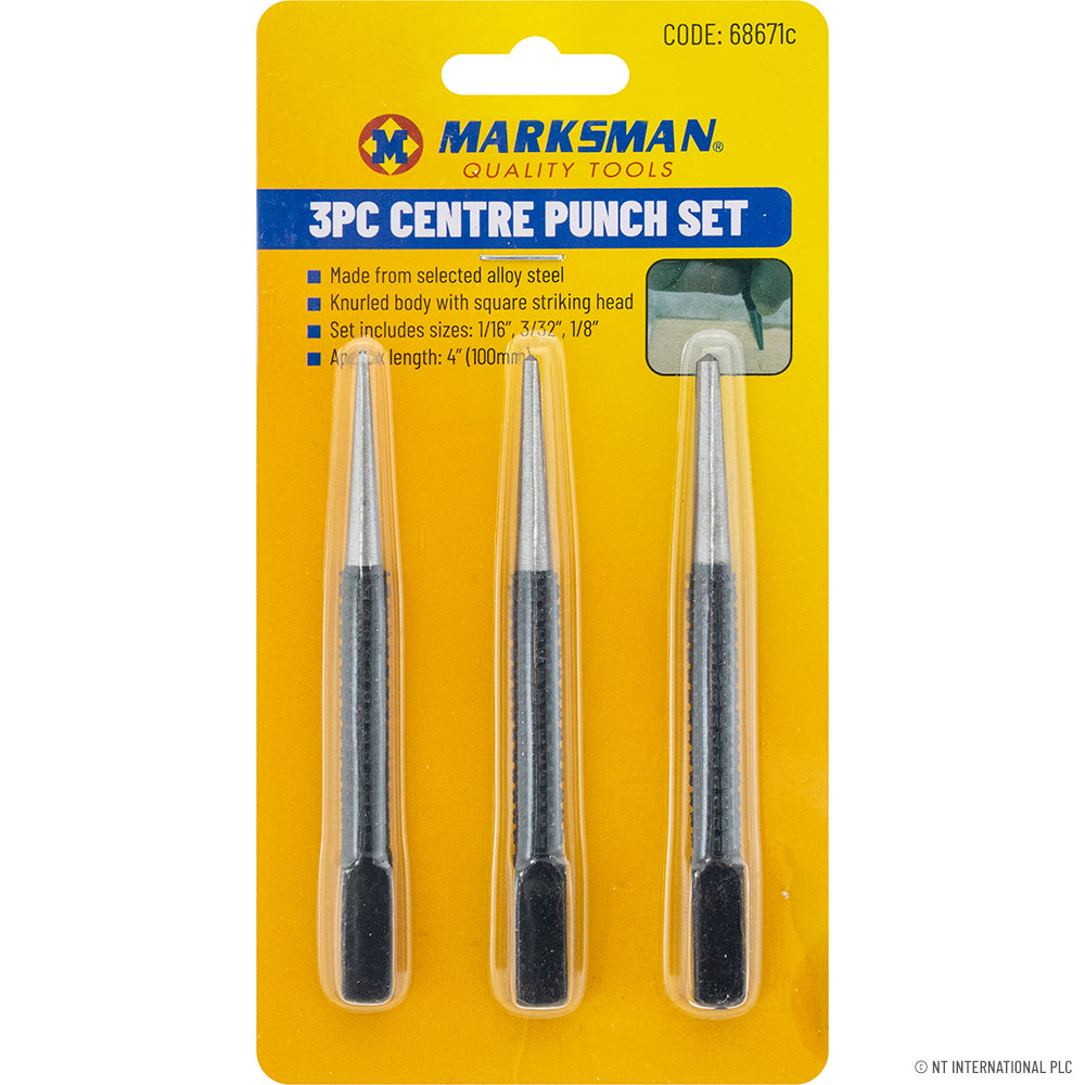 Jeu de 3 pointeaux de précision – 10 cm pour un marquage et un perçage précis