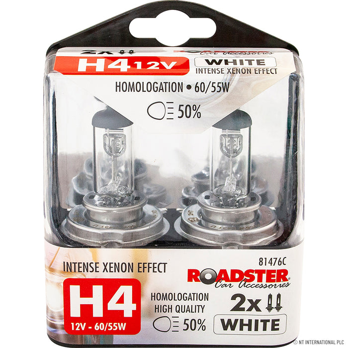 H4 60/55W Halogen Car Light Bulbs 12V - Bright Headlight Replacement for Enhanced Visibility