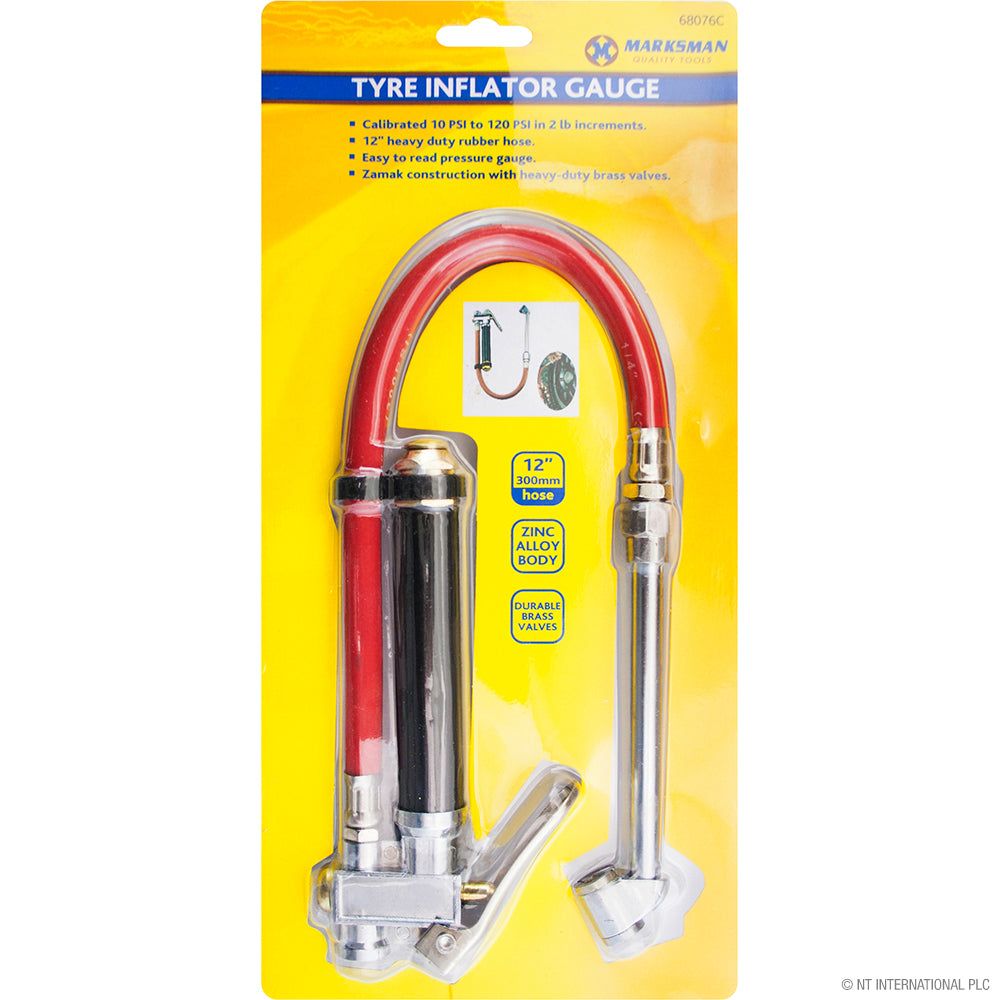 Manomètre de Gonflage de Pneus de Précision avec Tuyau en Caoutchouc de 30 cm - Assurez une Pression de Pneus Optimale !