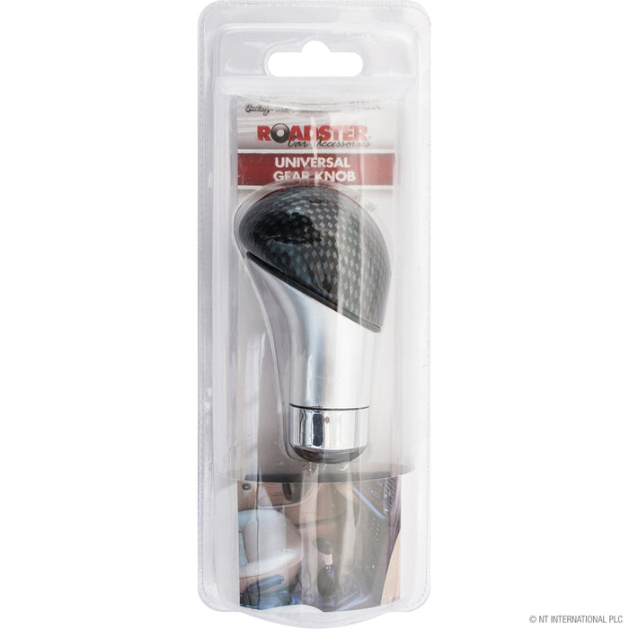 Universal Gear Knob in Silver/Carbon - Precision Control and Sleek Aesthetics