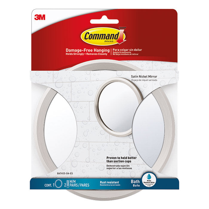 Miroir de salle de bain en nickel satiné Command BATH35-SN