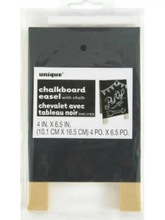 Mini Black Chalkboard Easel with Chalk (11cm x 21cm) 1 Piece - Compact & Stylish Black