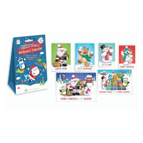 32 Cartes de Noël Scolaires Emballées pour Enfants