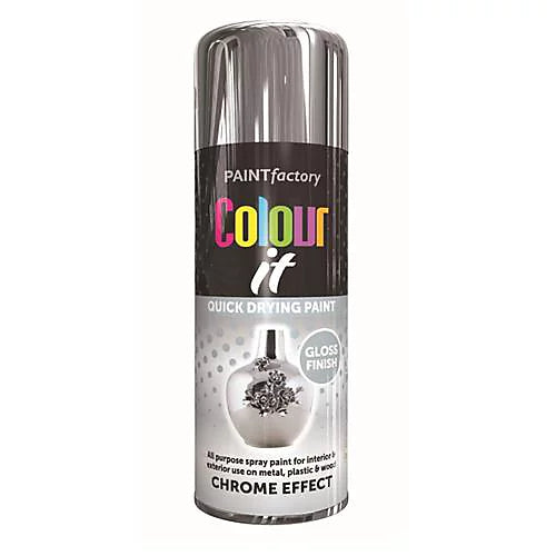 Peinture en aérosol brillante effet chromé Colour It de Paint Factory, 400 ml