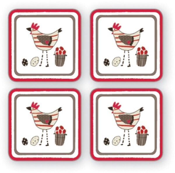 Dessous de Verres Poulet Lot de 4