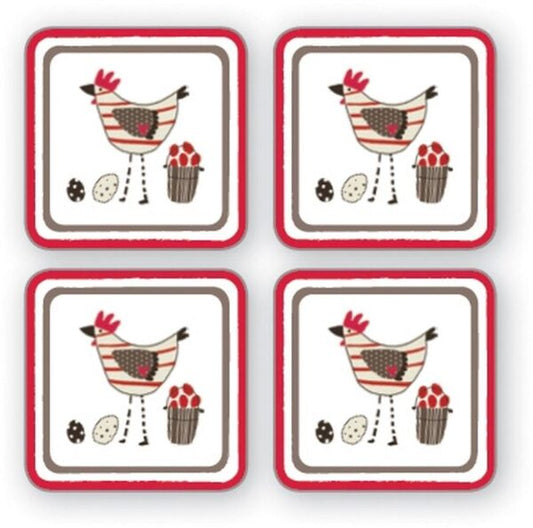 Chicken Coasters Pkt 4