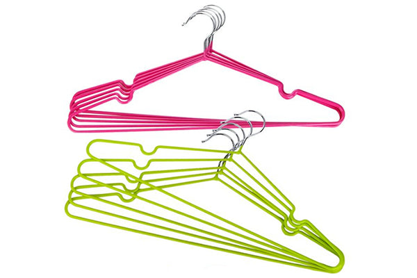 Metal plastic coated Deluxe 4pk cloth hangers Assorted Colors ADORN