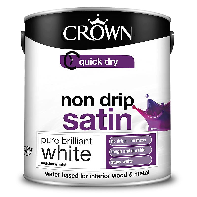 Crown 2.5L Satin Non-Coulant Blanc Pur Éclatant