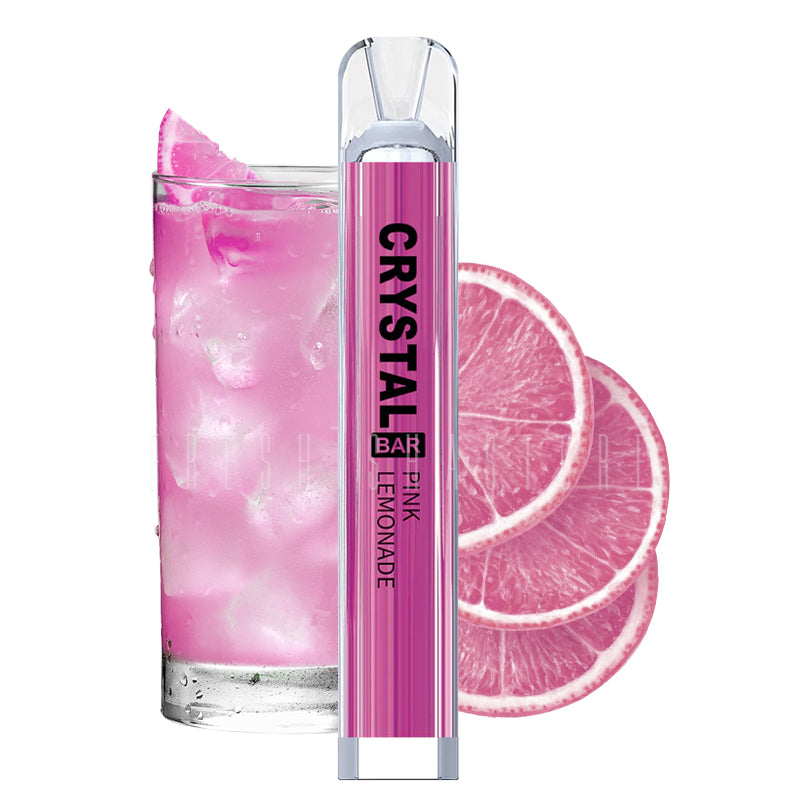 Crystal Bar Pink Lemonade 600 Puffs Mesh Coil Disposable Vape