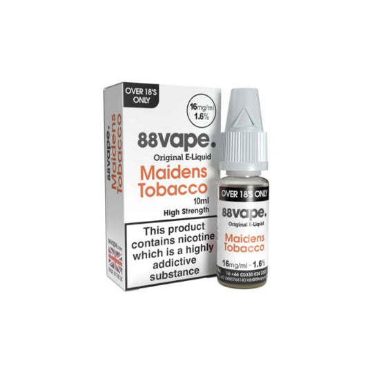 S8400 88Vape Maidens Tobacco 16mg E-Liquid - 10ml Bottle