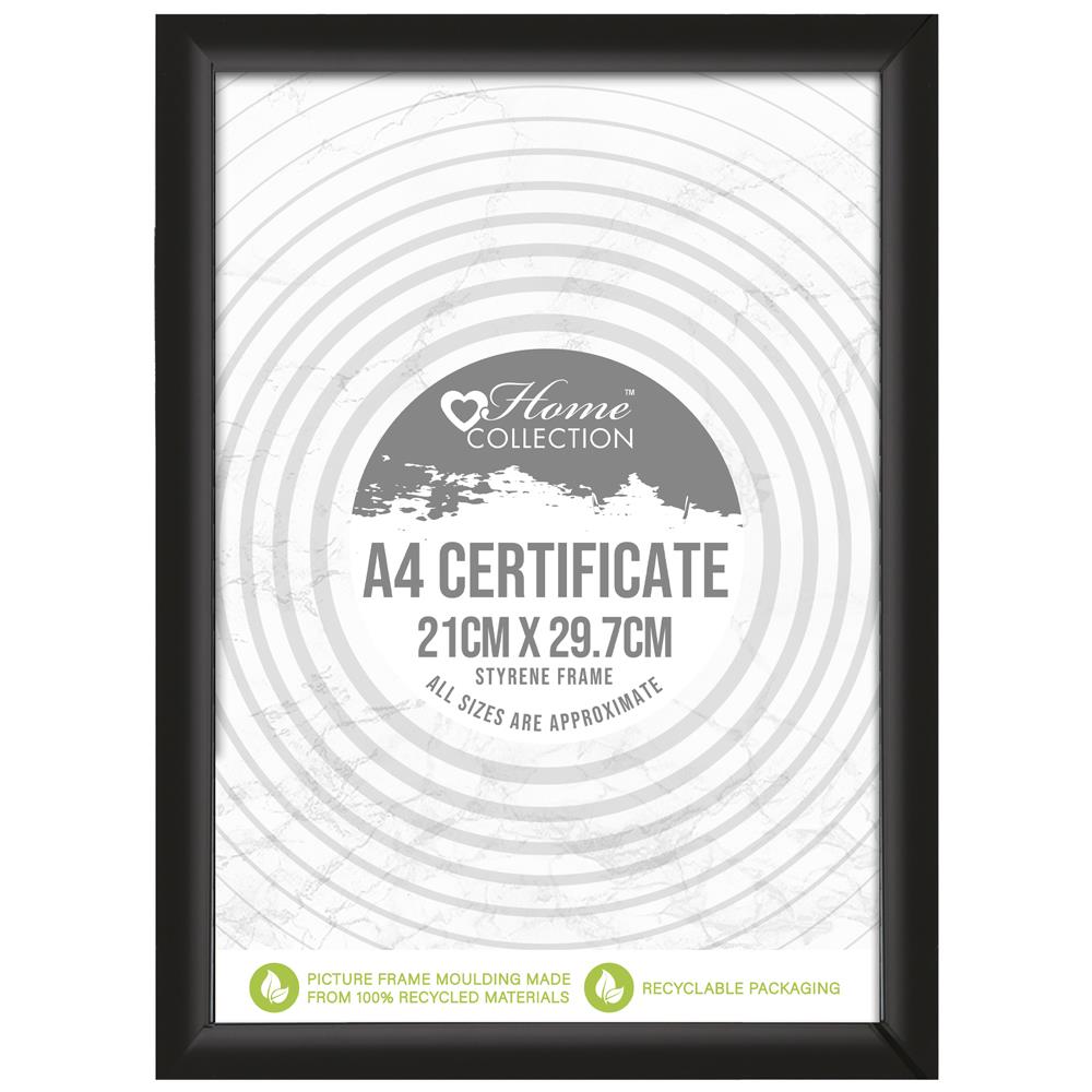 Flat Black Styrene A4 Certificate