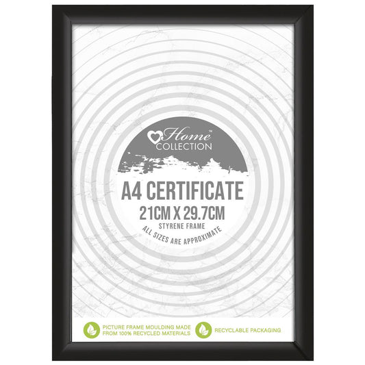 Flat Black Styrene A4 Certificate