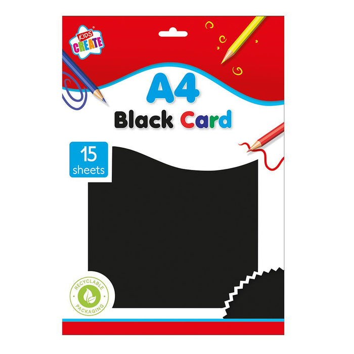 A4 15pk Sheets Black Card