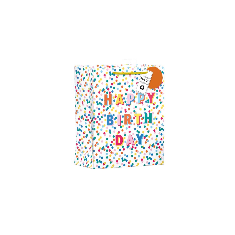 GIFT BAG HAPPY BIRTHDAY CONFETTI LARGE