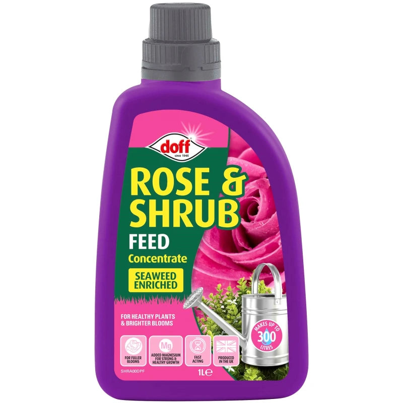 Concentré d'engrais liquide Doff pour rosiers et arbustes 1 litre