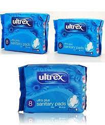 Ultrex Sanitary Pads Ultra Plus 8's BLUE