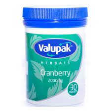 Valupak Cranberry 2000mg Tablets 30's