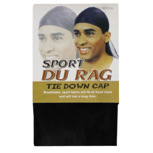 Durag Tie Down Cap - Black
