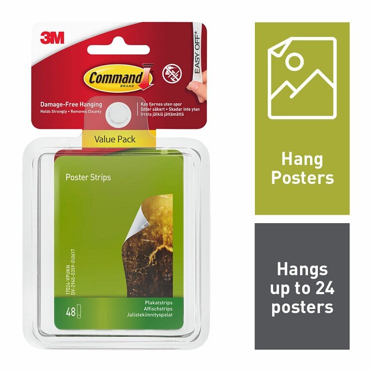 Paquet de 48 languettes adhésives pour affiches Command 17024-VP