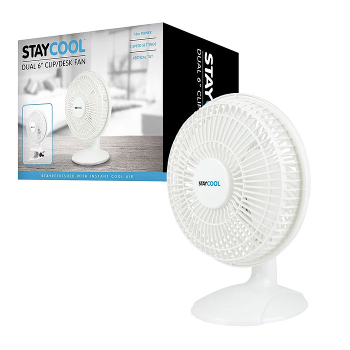 StayCool 6" (15cm) 2in1 Desk/Clip Fan
