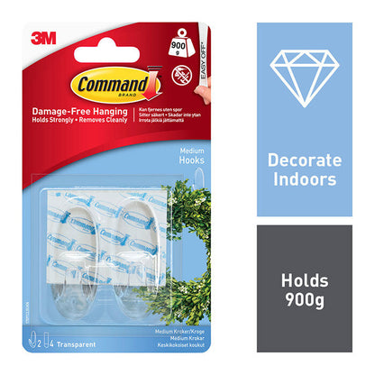 Crochets moyens transparents Command avec languettes transparentes 17091CLR